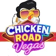 Chicken Road Vegas slot logo by InOut at Spinstein Casino